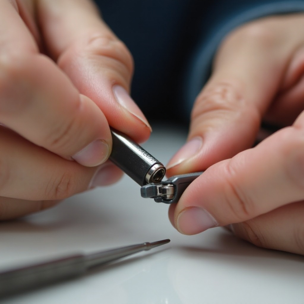 como consertar um conector de fone de ouvido dobrado